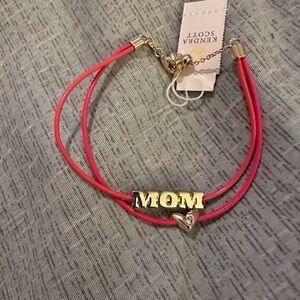 Kendra Scott Gold and Pink Cord Mom Bracelet- Adjustable